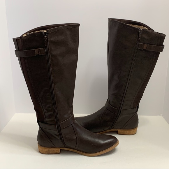 BARE TRAPS BROWN KNEE HIGH TOMMY BOOTS - SZ 8W - Picture 5 of 8